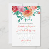 ボヘミアンはっきりしたフローラ結婚式招待状 招待状 (正面)