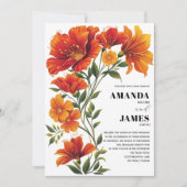 ボヘミアンアイボリーベージュクリームフィールド結婚フローラ 招待状 (正面)