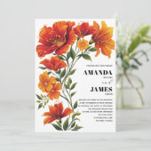 ボヘミアンアイボリーベージュクリームフィールド結婚フローラ 招待状 (スタンド正面)