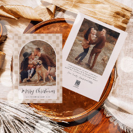 ボヘミアンアーチスクリプトクリスマスホリデーフォトカード シーズンカード