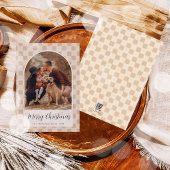 ボヘミアンアーチスクリプトクリスマスホリデーフォトカード シーズンカード