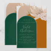 ボヘミアンアーチパンパスグラスバチェロレッテ 招待状 (正面/裏面)