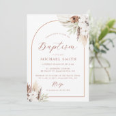 ボヘミアンアーチモダン洗礼式の招待 招待状 (スタンド正面)