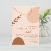 ボヘミアンアーチ形状タンテラコッタ結婚ズ 招待状 (スタンド正面)