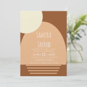 ボヘミアンアーチ&シェイプ幾何結婚の 招待状 (スタンド正面)