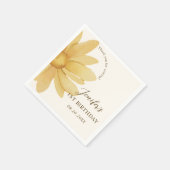 ボヘミアンイエローデイジーファースト誕生日 スタンダードカクテルナプキン (角)