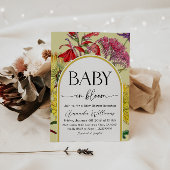 ボヘミアンイエロー花柄Baby in Bloom ベビーシャワー 招待状