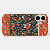 ボヘミアンインドペルシャ花柄ビンテージ レッド Case-Mate iPhoneケース (裏面 (横))
