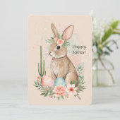 ボヘミアンイースターバニー印刷カード - 幻想的な シーズンカード (スタンド正面)