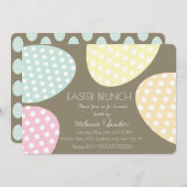 ボヘミアンイースター点々のあるエッグディナーブランチ家族 招待状 (正面/裏面)