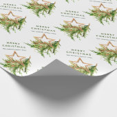 ボヘミアンウォーターの色クリスマスの構成の休日 ラッピングペーパー (角)