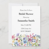 ボヘミアンウォーターカラーガーデンフラワーズブライダルシャワー 招待状 (正面)