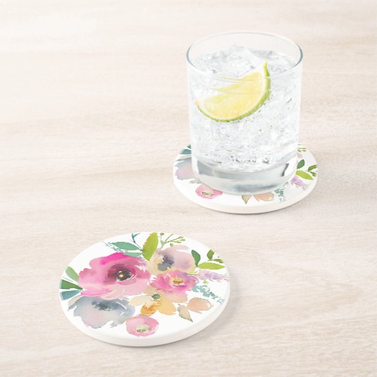 ボヘミアンウォーターカラーパステルバラ コースター (側面)