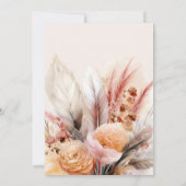 ボヘミアンウォーターカラーパンパスグラス結婚ズ セーブザデート (裏面)