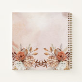 ボヘミアンウォーターカラーフローラフラワー秋の結婚式 ノートブック (裏面)