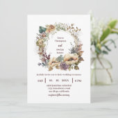 ボヘミアンウォーターカラーフローラボホリース結婚ズ 招待状 (スタンド正面)