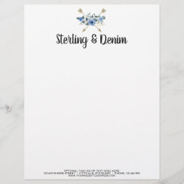 ボヘミアンウォーターカラーフローラルアローズブティック レターヘッド