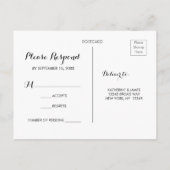 ボヘミアンウォーターカラーフローラ秋ウェディングRSVP インビテーションポストカード (裏面)