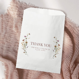 ボヘミアンウォーターカラーワイルドフラワーブライダルシャワー フェイバーバッグ