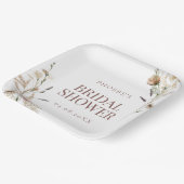 ボヘミアンウォーターカラーワイルドフラワーブライダルシャワー ペーパープレート (傾斜あり)