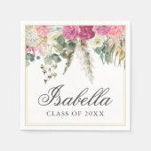 ボヘミアンウォーターフローラグラード名卒業Na スタンダードカクテルナプキン (正面)