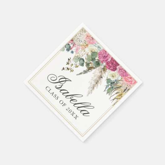 ボヘミアンウォーターフローラグラード名卒業Na スタンダードカクテルナプキン (角)