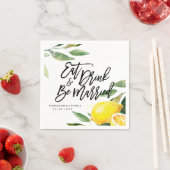 ボヘミアンウォーター結婚カラーレモンズナプキン スタンダードカクテルナプキン (インサイチュ)