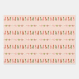 ボヘミアンウォーター色のクリスマス ラッピングペーパーシート