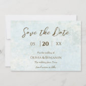 ボヘミアンウォーター色フローラ牛スカル結婚ズ セーブザデート (裏面)