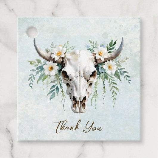 ボヘミアンウォーター色フローラ牛スカル結婚ズ フェイバータグ (正面)