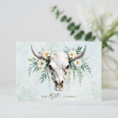 ボヘミアンウォーター色フローラ牛スカル結婚ズ 出欠カード (スタンド正面)