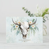 ボヘミアンウォーター色フローラ牛スカル結婚ズ 招待状 (スタンド正面)