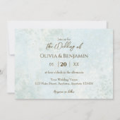 ボヘミアンウォーター色フローラ牛スカル結婚ズ 招待状 (裏面)