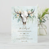 ボヘミアンウォーター色フローラ牛スカル結婚ズ 招待状 (スタンド正面)