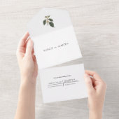 ボヘミアンエレガンスシンプルコーヒーラバー結婚ズ オールインワン招待状 (貼ってはがせる)