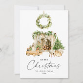 ボヘミアンエレガントクリスマスツリーの構成 シーズンカード (正面)