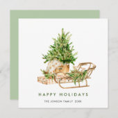 ボヘミアンエレガントクリスマスツリーの構成 シーズンカード (正面/裏面)