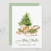 ボヘミアンエレガントクリスマスツリーの構成 シーズンカード (正面/裏面)