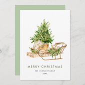 ボヘミアンエレガントクリスマスツリーの構成 シーズンカード (正面/裏面)