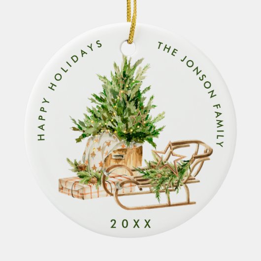 ボヘミアンエレガントクリスマスツリーの構成 セラミックオーナメント (正面)