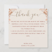 ボヘミアンエレガントスクリプトブライダルシャワー サンキューカード (正面)