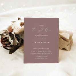 ボヘミアンエレガントダスティパープルリハーサルディナー 招待状