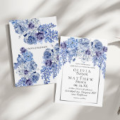 ボヘミアンエレガントビークラシックフローラ結婚ズ 招待状