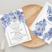 ボヘミアンエレガントビークラシックフローラ結婚ズ 招待状