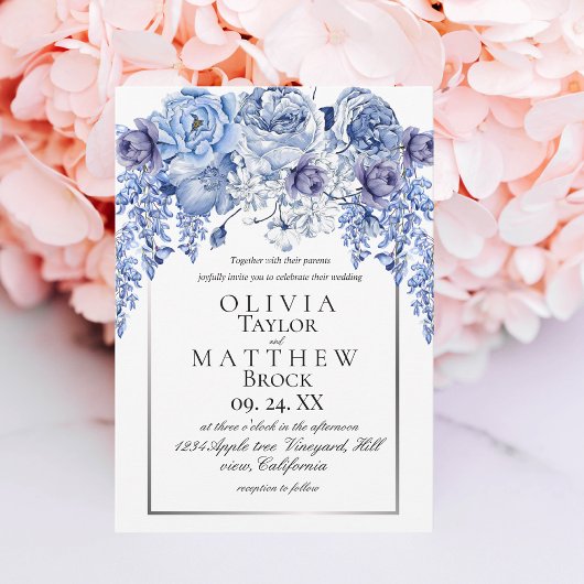 ボヘミアンエレガントビークラシックフローラ結婚ズ 招待状