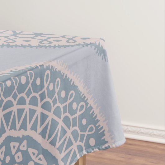 ボヘミアンエレガントピンクブルーパステルマンダラパターン テーブルクロス (インサイチュ)