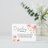 ボヘミアンエレガントピンク赤面シャンパーニュフローラ エンクロージャーカード (スタンド正面)