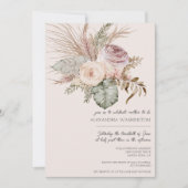 ボヘミアンエレガントブーケ赤ちゃんシャワー 招待状 (正面)
