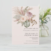 ボヘミアンエレガントブーケ赤ちゃんシャワー 招待状 (スタンド正面)
