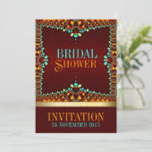 ボヘミアンオレンジターコイズ金ゴールドエキゾチックイースタン 招待状 (スタンド正面)